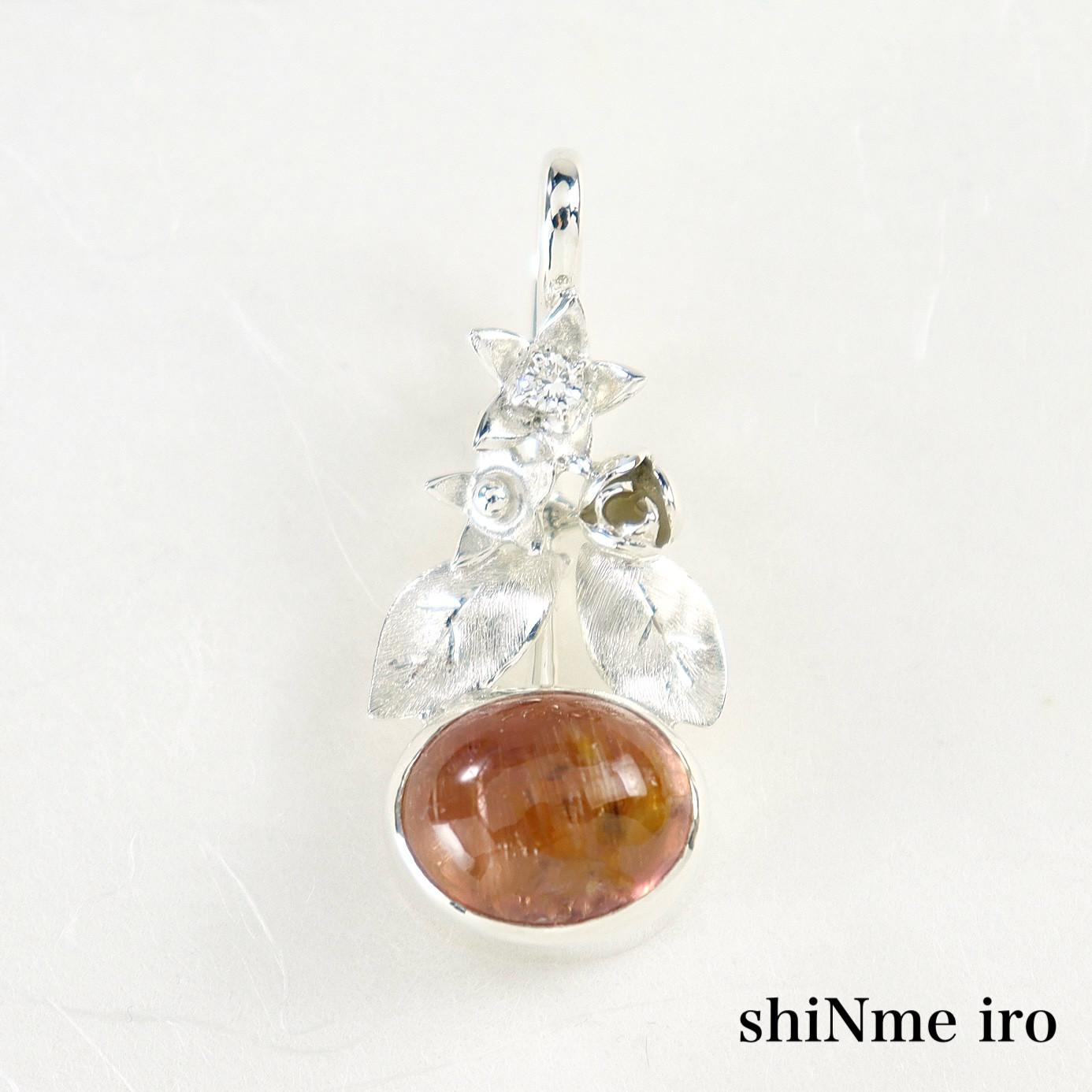 silver950 ペンダント　桃源郷　トルマリン、ダイヤモンド