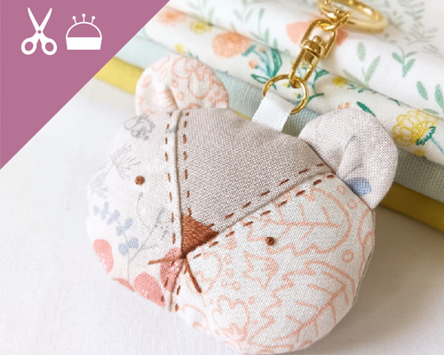 パッチワークキット】くま キーホルダー クマ マスコット チャーム