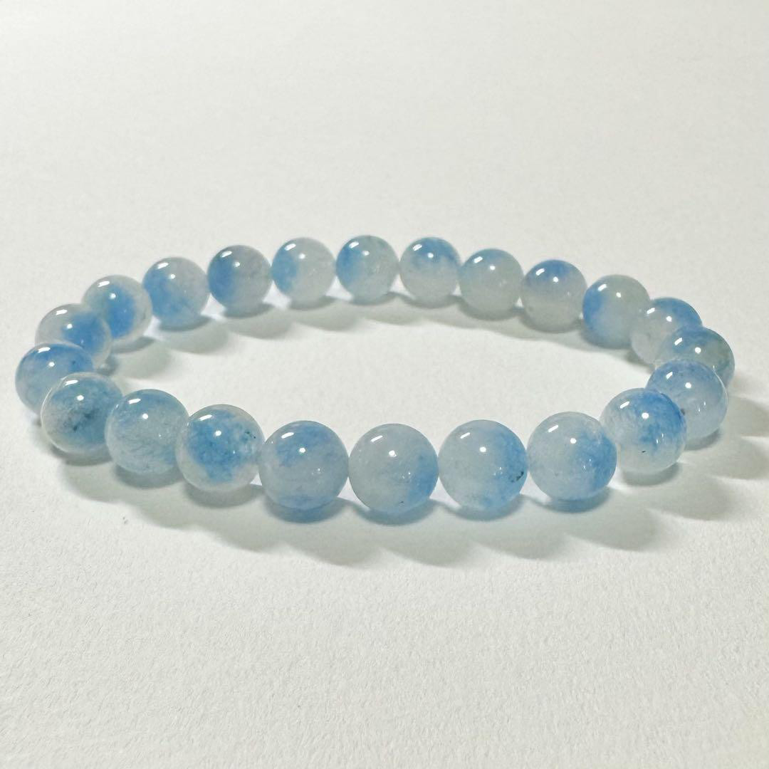 【グラノブラスチック】幻想的なブルーの揺らめき 天然石 ブレスレット