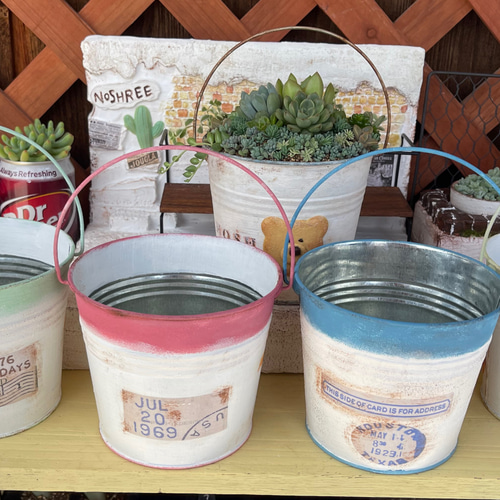 リメイク缶 リメ缶 くまさん 4色展開 植木鉢/プランター/鉢カバー