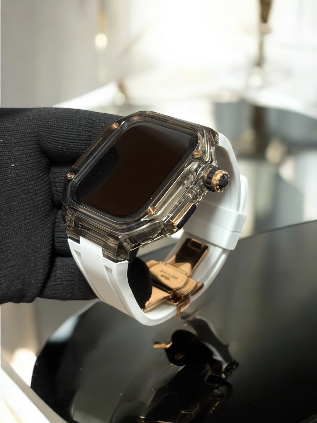 アップルウォッチカバーケースApple Watchラバーバンドベルト 46 42 45 44 41 40