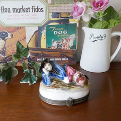 ヴィンテージ フランス リモージュボックス 少年と子犬 その他雑貨