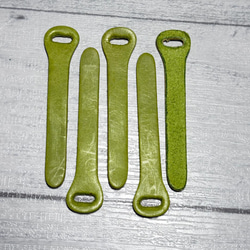 【1点物】良質なイタリアンレザーで作るジッパータブ ミントグリーン ５本◇牛革 2枚目の画像