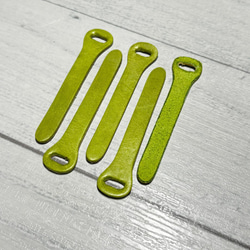 【1点物】良質なイタリアンレザーで作るジッパータブ ミントグリーン ５本◇牛革 1枚目の画像