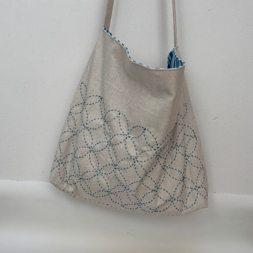 酒袋刺し子ショルダーバッグ(ハンドメイド） 柿渋染酒袋刺し子ショルダーバッグ(ハンドメイド） - メルカリ