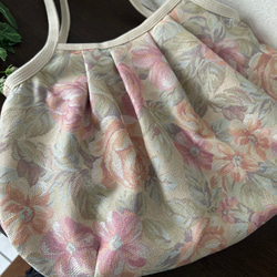 ★北欧風　ジャガード織グラニーバック　花柄バッグ　肩掛けショルダーバッグ　ピンク系★ 3枚目の画像