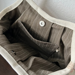 ★北欧風　ジャガード織グラニーバック　花柄バッグ　肩掛けショルダーバッグ　ピンク系★ 4枚目の画像