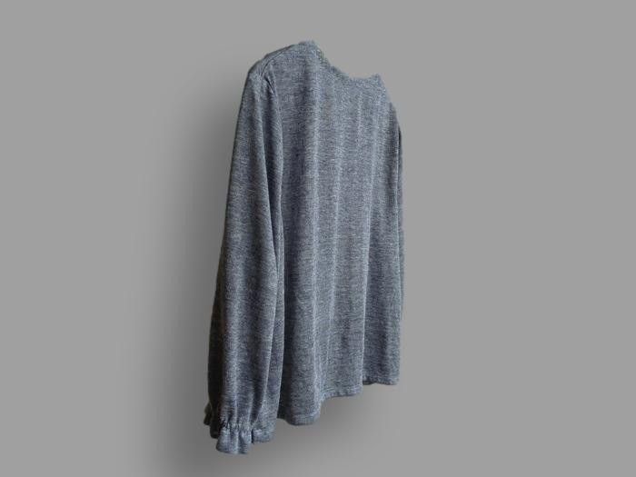 ～Seriesカーディガン…杢濃紺麻100ニット～