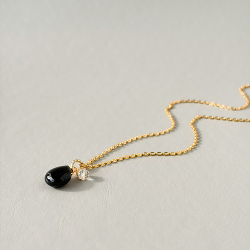 最強守護のモリオン しずく型ネックレス】黒水晶 天然石 お守り