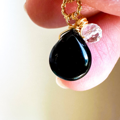 モリオンネックレス 心を守るお守りペンダント 黒水晶AAA 一粒