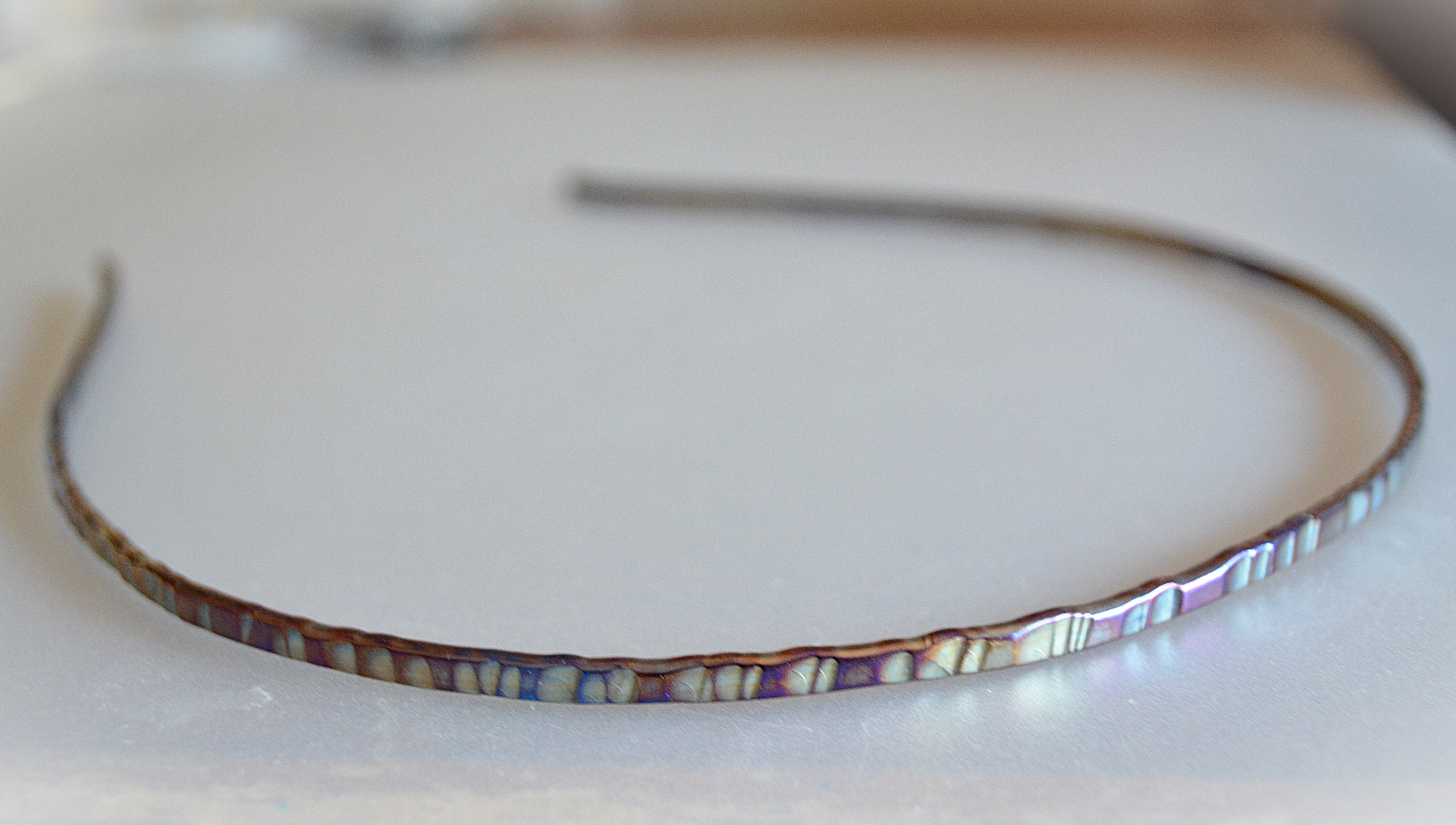 Titanium head band・soft・純チタンカチューシャ・ソフト・青緑や紫B・受注生産