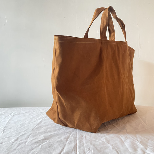 オイルドコットン生地】ツールバッグ トートバッグ／A4収納可・大容量