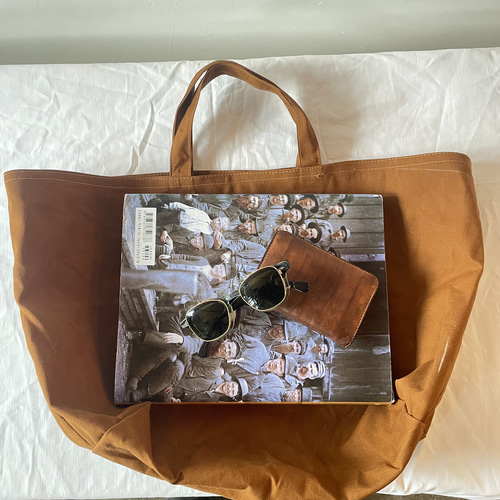 オイルドコットン生地】ツールバッグ トートバッグ／A4収納可・大容量