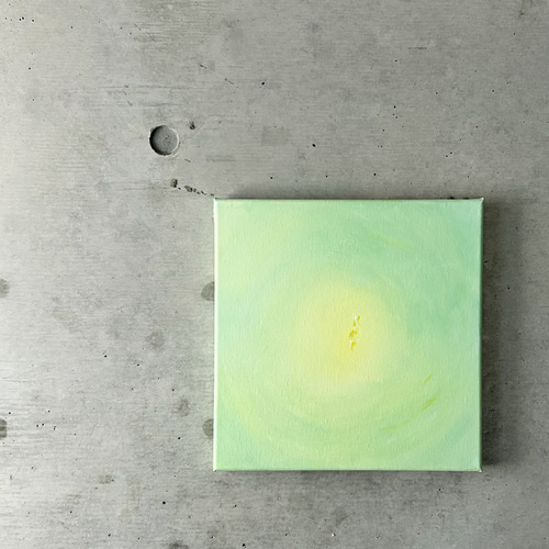 アクリル画　抽象画　原画　インテリア　F8 原画【square】抽象画 インテリア 絵画 手書き 赤黒黄色緑四角額