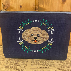 ロラライハリス♡ブルーグレーキルト♡刺繍のちょこっとお出かけミニバッグ♡ 爆買 | トートバッグ CHIZURI 刺繍フラットミニバッグ 全4種