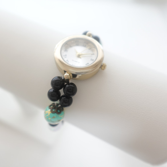 【和-なごみ-】翡翠色のブレスレットウォッチ 2枚目の画像