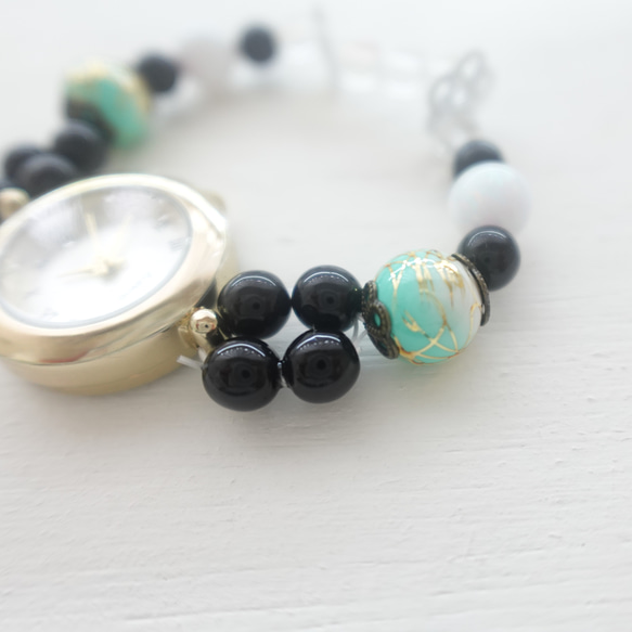 【和-なごみ-】翡翠色のブレスレットウォッチ 6枚目の画像