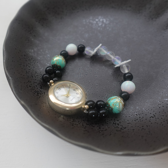 【和-なごみ-】翡翠色のブレスレットウォッチ 3枚目の画像