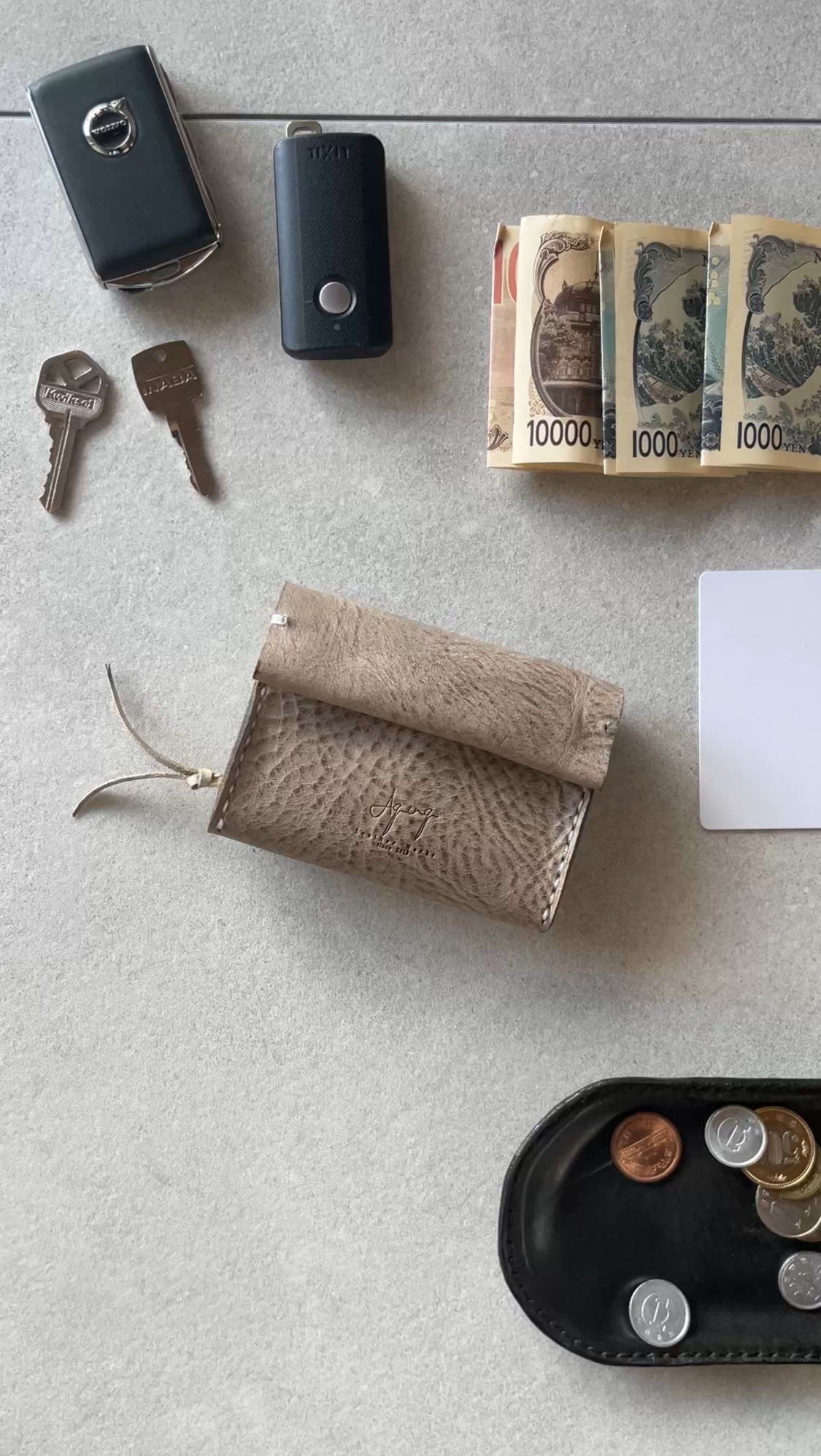 キーウォレット キーケース ミニ財布 コンパクトウォレット イタリアンレザー 本革