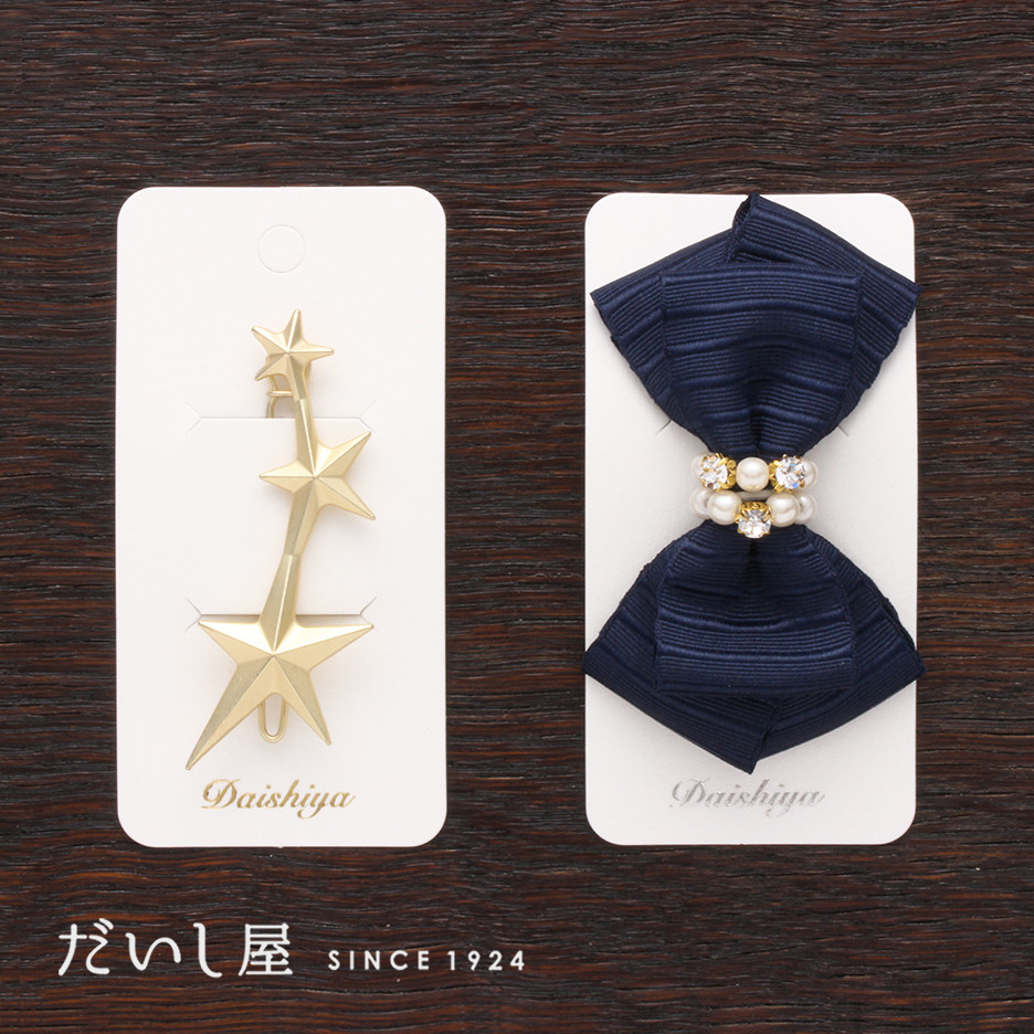 【名入れ箔押し】 オリジナル台紙 ヘアピン ヘアゴム用 （パール紙 or マット紙）40×85mm  SD14