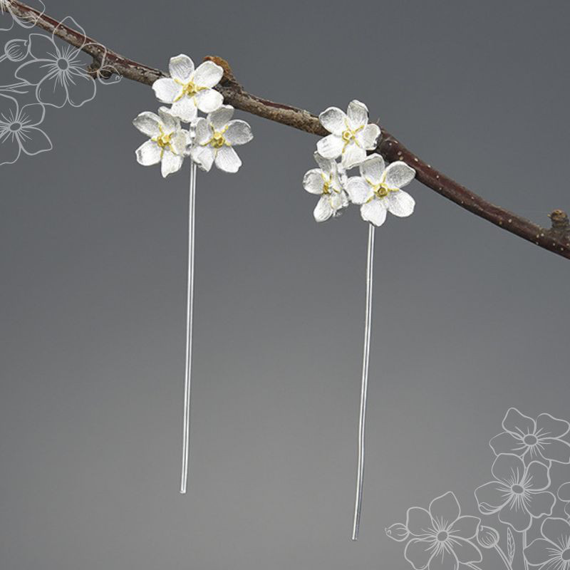 ワスレナグサのピアス - 耳を華やかさを添える　R418 ワスレナグサのピアス - 耳を華やかさを添える R418 ピアス（その他