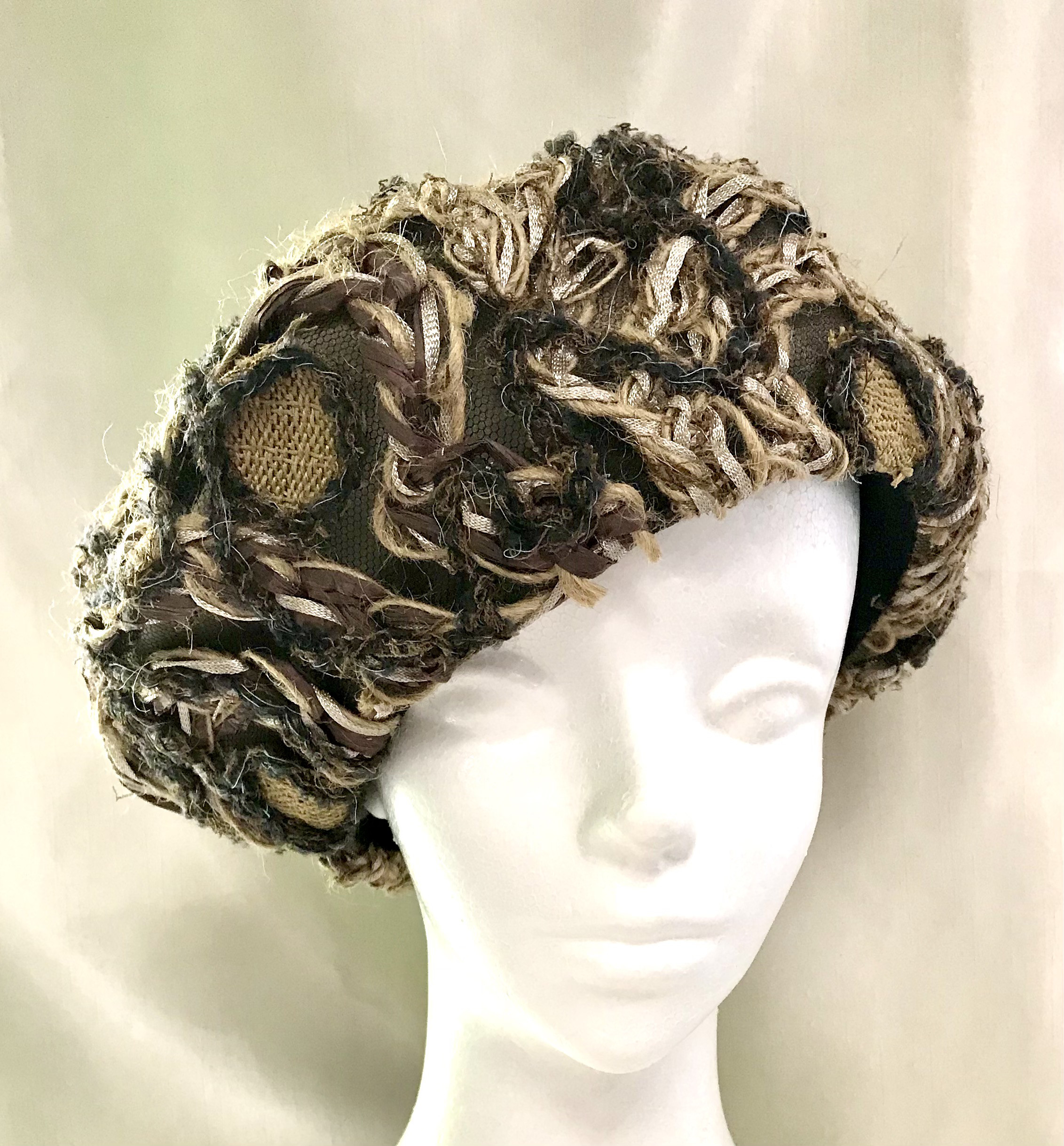 【ベレー帽】チュール×異素材で描くアートなベレー帽