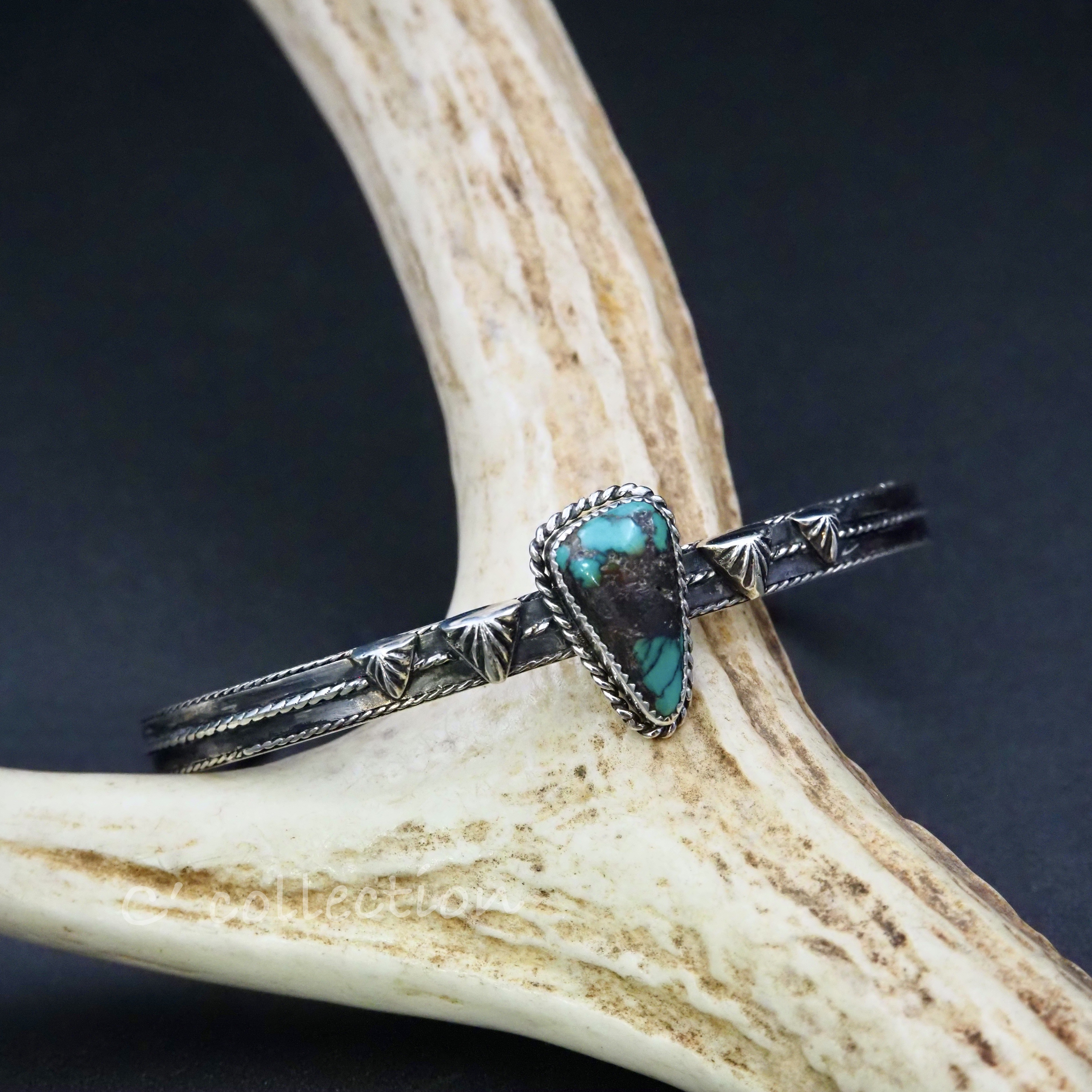 CB-33 SOLID WILL Silver Bangle with Royston Turquoise  バングル 17,750円