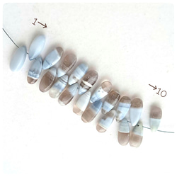 ∴天然石ビーズ∵ホワイトシェル×クリスタル ローゼンジカービング 1個