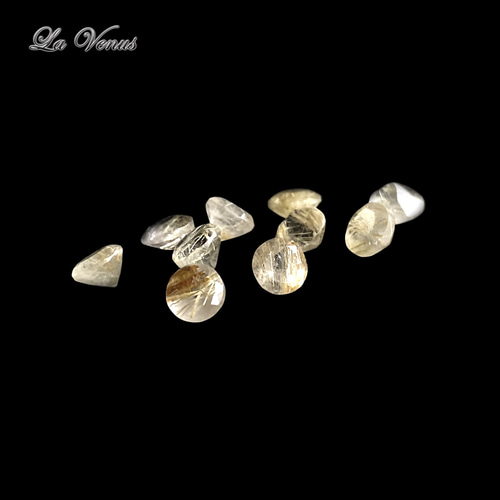 ✴︎つけっぱなしOK✴︎ 天然 ゴールドルチルクォーツ 一粒ピアス 4mm