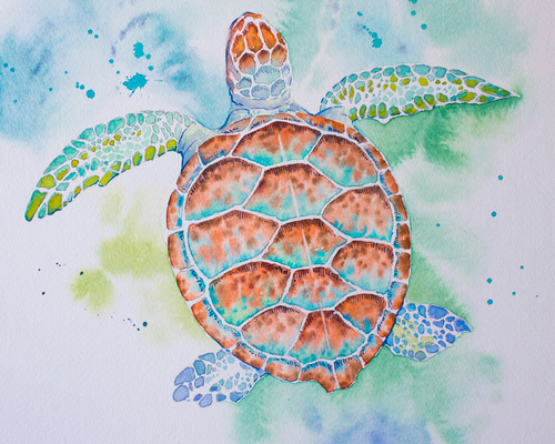 【原画】ウミガメの旅立ち 原画】ウミガメの旅立ち ウミガメ 海亀 海 カメ 絵画 原画