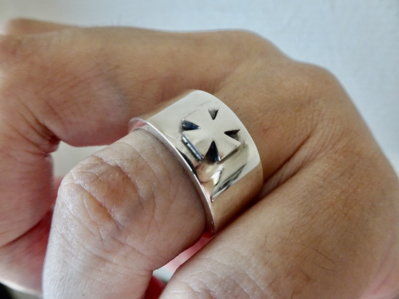 仁尾彫金『シルバー平打アイアンクロスリング』ハンドメイド412 14,652円