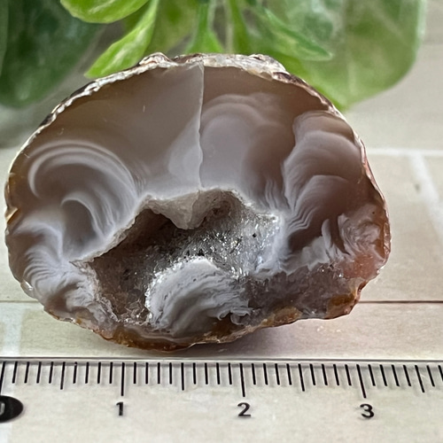 龍穴ジオード レース瑪瑙 アゲート 晶洞 原石 ラフストーン その他置物