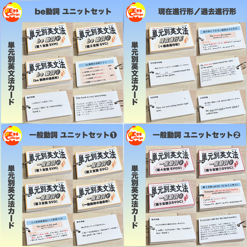 【全学年フルパッケージ】単元別英文法カード　中学生　テスト　復習　予習　参考書 be動詞】単元別英文法カード 中学生 テスト 復習 予習 試験 参考