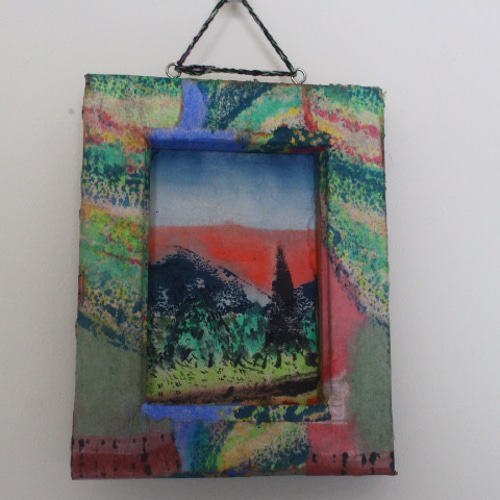 和紙ちぎり絵アート＜心象1＞壁掛けタイプ。FOサイズ 送料無料。 切り