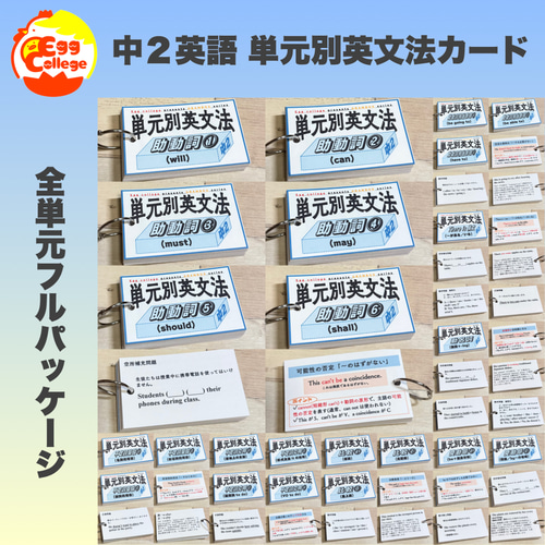 【中2フルパッケージ】単元別英文法カード　中学生　テスト　復習　予習　参考書 中2フルパッケージ単元別英文法カード 中学生 テスト 復習 予習 参考書