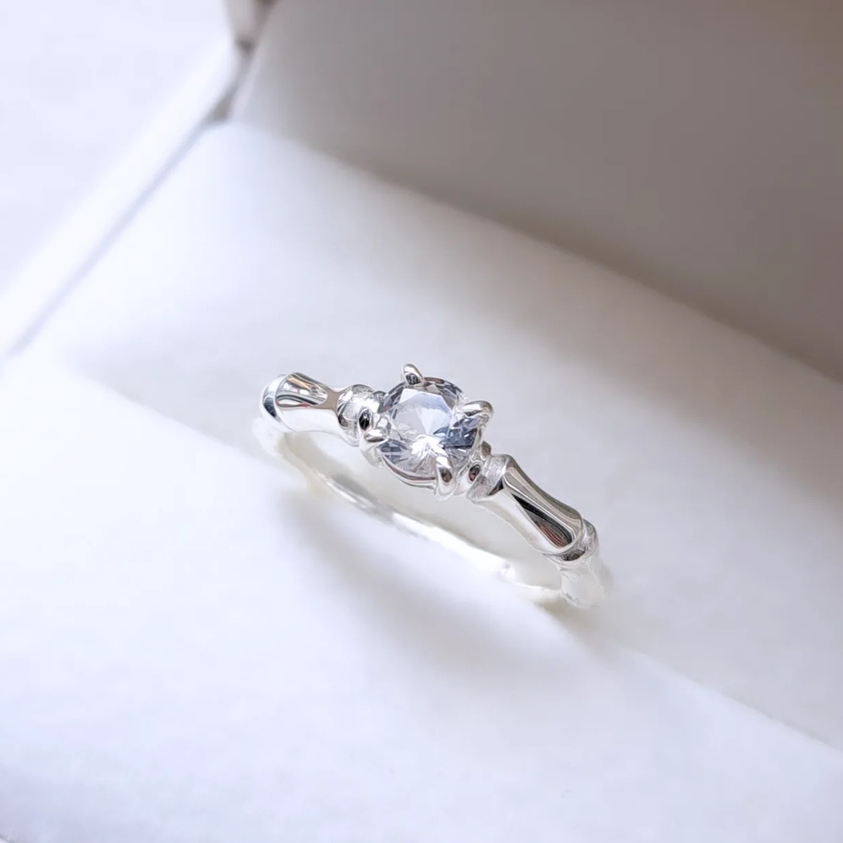 【 バンブーリング  水晶 】バンブー指輪 竹リング  竹指輪 水晶リング 水晶指輪 京都