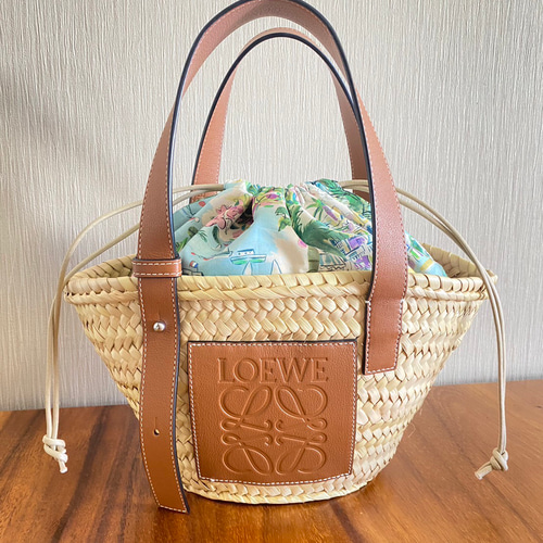 ロエベ カゴバッグ Sサイズ ギャランティカード 巾着 特注生地の再販！ ロエベカゴバッグSサイズ用 巾着 インナーバッグ