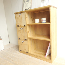 サイズ、デザインオーダー可！6段カップボードW64シャビーエスプレッソ●受注製作 サイズ、デザインオーダー可！6段カップボードW64シャビーエスプレッソ