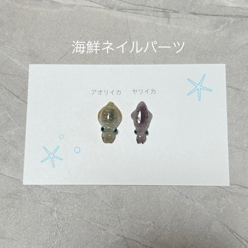 3Dネイルパーツ 海鮮ネイル イカネイルパーツ 水族館ネイル 個性派