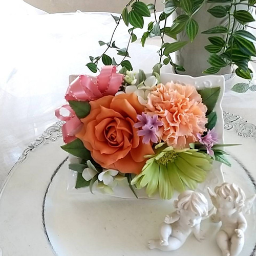 ☆粘土の花[ビタミンカラーのお花たち]☆ アートフラワー ユキ