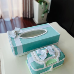 クロスリボン♡心ときめくウェットティッシュケースとティッシュケースセット クロスリボン♡心ときめくウェットティッシュケースとティッシュケース