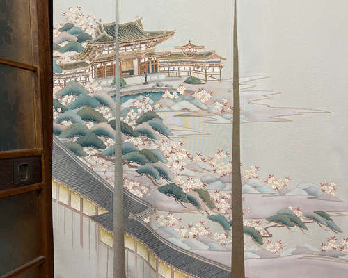 時代絵巻、着物リメイク暖簾ーのれん、1点物作品、ビンテージ、！ のれん 着物 リメイク 暖簾 インテリア アンティーク 1点物作品