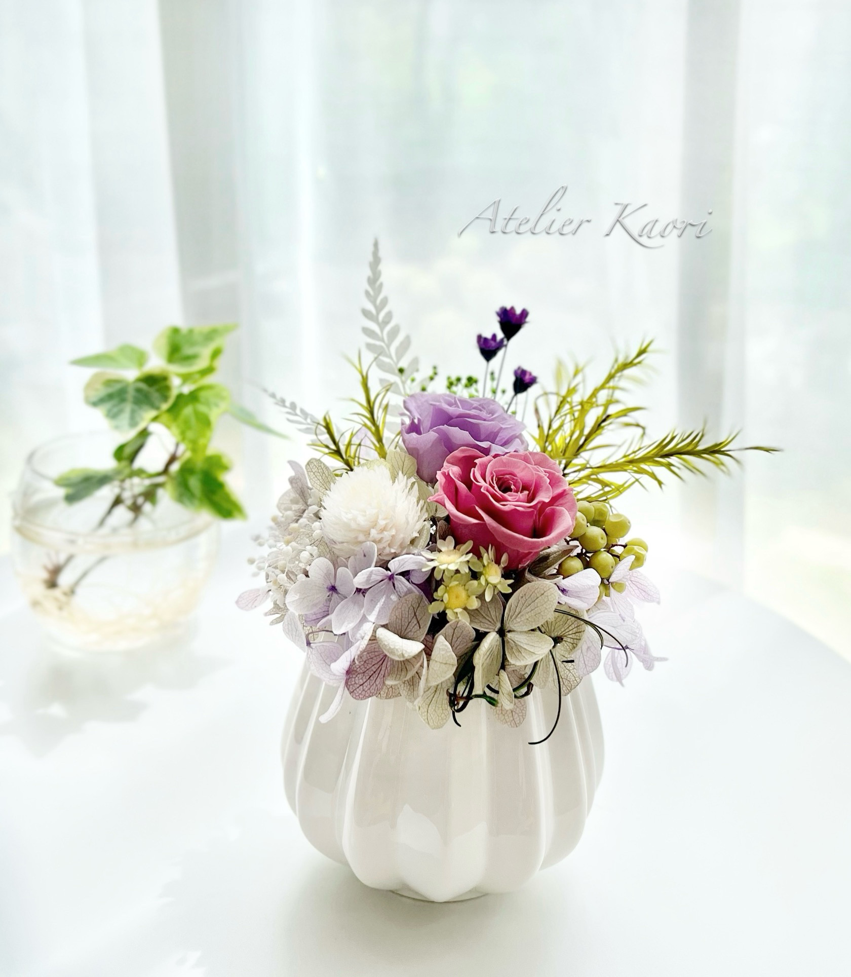 ほっと様オーダー　仏花☆プリザーブドフラワーアレンジ ほっと様オーダー　仏花☆プリザーブドフラワーアレンジ