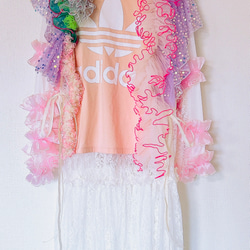 chami リメイク　ゲームシャツ　ワンピース upcycled dress＂古着リメイクワンピース ゲームシャツ SS122