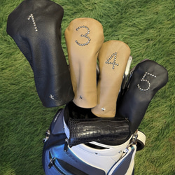 ティーホルダー クロコダイル革 ゴルフ ハンドメイド 手縫い グリーン