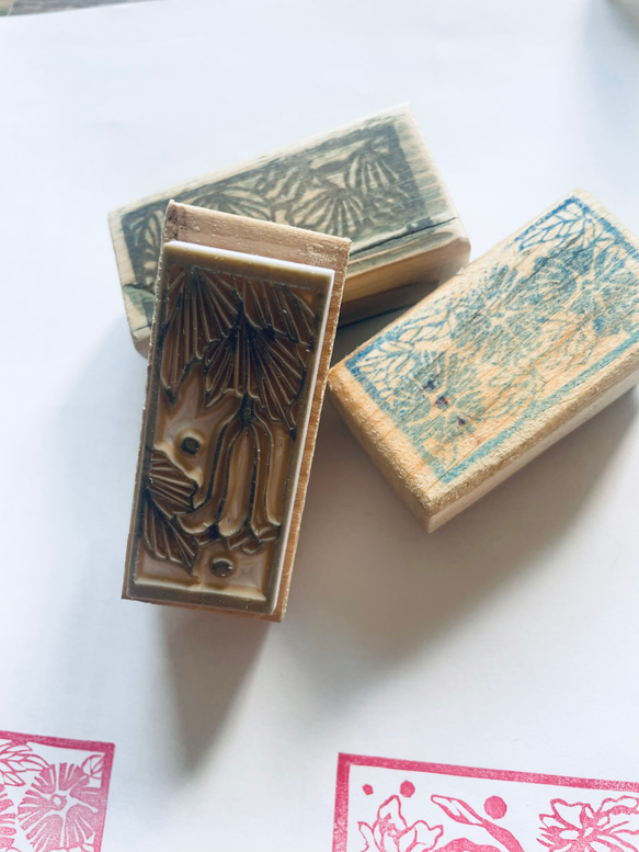 夏の植物スタンプ3個セット(朝顔+ダツラ+瓜) 1枚目の画像