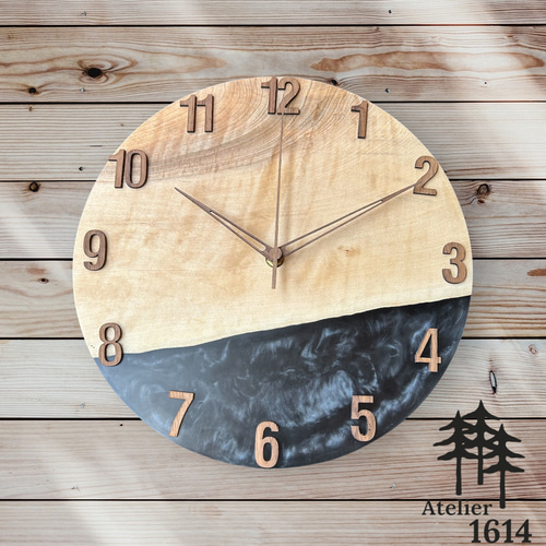 ウッドレジン時計 掛け時計・置き時計 atelier1614 通販