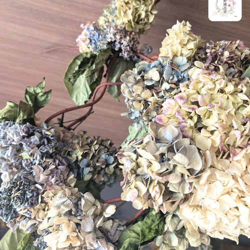 モダンナチュラル紫陽花ドライフラワー吊り下げオブジェ ドライ
