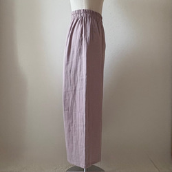 【値下げしました】ダブルガーゼ　ワイドパンツ（ピンクグレー）　〜ふわふわ柔らか　国産ガーゼ・綿100%〜 5枚目の画像