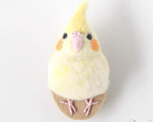 オーダーメイド っこらインコブローチ 羊毛フェルト その他